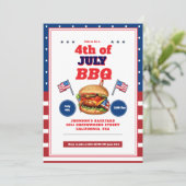 Red White Blue 4. Juli Sommerpause Einladung (Stehend Vorderseite)