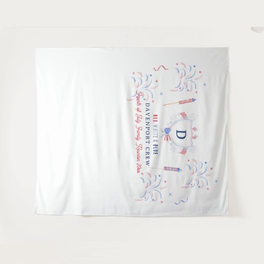 Red White & Blue | 4. Juli Wiedersehen Hintergrund Wandteppich (Vorderseite (Horizontal))