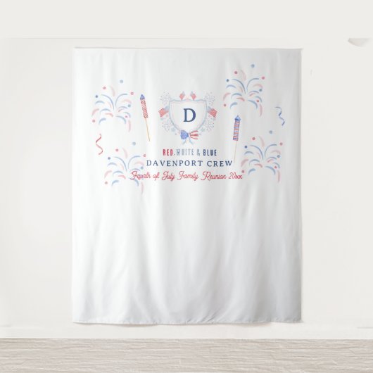 Red White & Blue | 4. Juli Wiedersehen Hintergrund Wandteppich (Vorderseite)