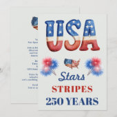 Red, White, Blue 4th of July Party Invitation Einladung (Vorne/Hinten)