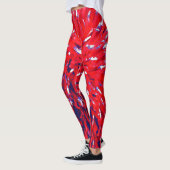 Red White Blue Abstrakt, Personalisierter Name Leggings (Links)