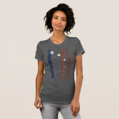 Red White Blue Abstrakt Star USA Flag Textured Art T-Shirt (Vorne ganz)