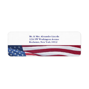 Red White & Blue Address Labels mit amerikanischer