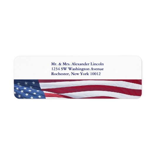 Red White & Blue Address Labels mit amerikanischer (Vorne)
