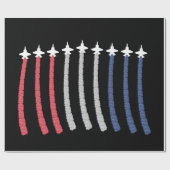 Red White Blue Air Force Flyover 4. Juli Geschenkpapier (Flach)