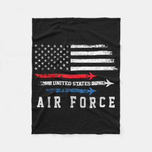 Red White Blue Air Force Flyover Story American in Fleecedecke