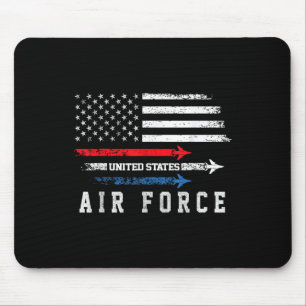 Red White Blue Air Force Flyover Story American in Mousepad