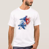 Red White Blue Air Force Flyover USA 4. Juli T-Shirt (Vorderseite)