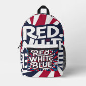 Red White & Blue America Bedruckter Rucksack (Vorderseite)