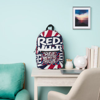 Red White & Blue America Bedruckter Rucksack