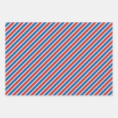 Red White Blue American 4. Juli Stars Streifen Geschenkpapier Set (Vorderseite)