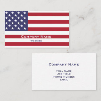 Red, White & Blue American Business Card Visitenkarte