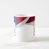 Red White Blue American Flag Monogram Kaffeetasse (Mittel)