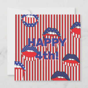 Red White Blue American Flag Mouth Karte