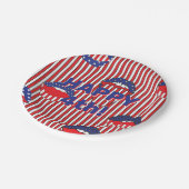 Red White Blue American Flag Mouth Pappteller (Schrägansicht)