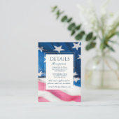Red White Blue American Flag Patriotic Wedding Begleitkarte (Stehend Vorderseite)