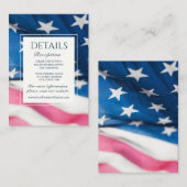 Red White Blue American Flag Patriotic Wedding Begleitkarte (Vorne/Hinten)