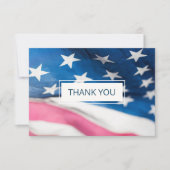 Red White Blue American Flag Patriotic Wedding Dankeskarte (Vorderseite)