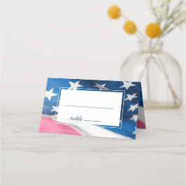 Red White Blue American Flag Patriotic Wedding Platzkarte