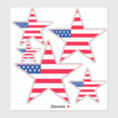 Red White & Blue American Flag Stars Aufkleber (Blatt)