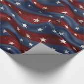 Red White Blue American Flag Stars Pattern Geschenkpapier (Ecke)