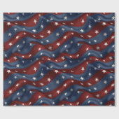Red White Blue American Flag Stars Pattern Geschenkpapier (Flach)