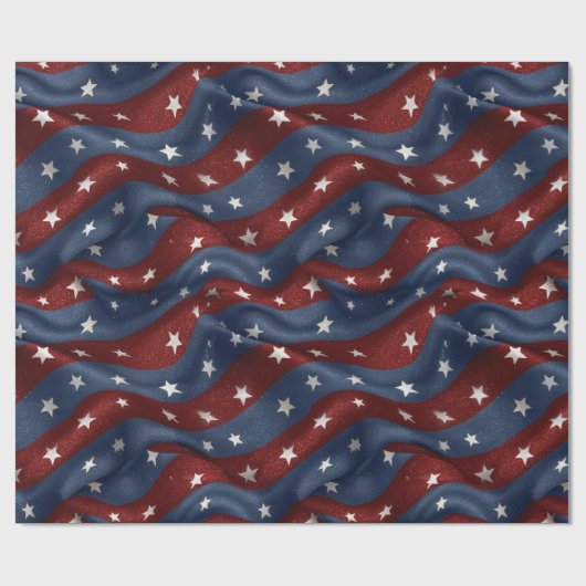 Red White Blue American Flag Stars Pattern Geschenkpapier (Flach)