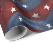 Red White Blue American Flag Stars Pattern Geschenkpapier (Rolleneckpunkt)
