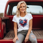 Red, White & Blue American Heart 4. Juli T-Shirt