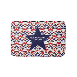 Red White Blue American Patriotic Star Modern Badematte