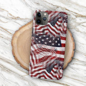 Red White Blue American Stripes Stars Flag Muster iPhone Hülle