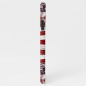 Red White Blue American Stripes Stars Flag Muster iPhone Hülle (Rechte Seite)