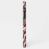 Red White Blue American Stripes Stars Flag Muster iPhone Hülle (Linke Seite)