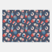 Red White Blue American USA 4. Juli Picnic Food Geschenkpapier Set (Vorderseite)