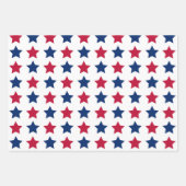 Red White Blue American USA Flaggen 4. Juli Stars Geschenkpapier Set (Vorderseite 2)