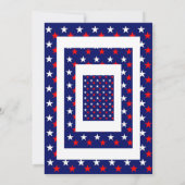Red White & Blue Amerikanische Unabhängigkeitstag Einladung (Rückseite)