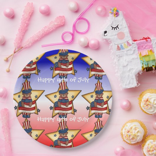 Red White & Blue Amerikanische Unabhängigkeitstag Pappteller (Party)
