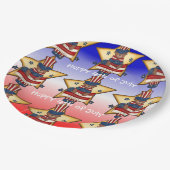 Red White & Blue Amerikanische Unabhängigkeitstag Pappteller (Schrägansicht)