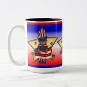 Red White & Blue Amerikanische Unabhängigkeitstag  Zweifarbige Tasse (Links)