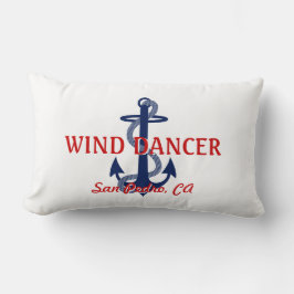 Red White Blue Anchor Boat Name Lendenkissen