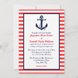 Red White & Blue Anchor - Einladung zur Hochzeit