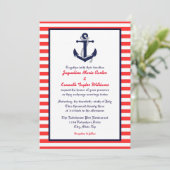 Red White & Blue Anchor - Einladung zur Hochzeit (Stehend Vorderseite)