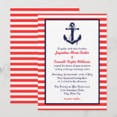 Red White & Blue Anchor - Einladung zur Hochzeit (Vorne/Hinten)