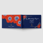 Red White & Blue Anemones ⚓️ Nautical Wedding Gästebuch (Voll)