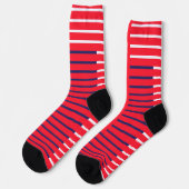 Red White Blue Bands Crew Socks Socken (Linkes Detail)