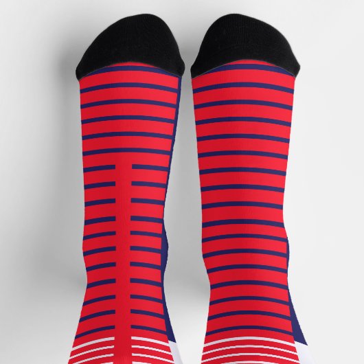 Red White Blue Bands Crew Socks Socken (Oben)