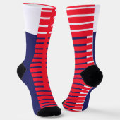 Red White Blue Bands Crew Socks Socken (Gewinkelt)