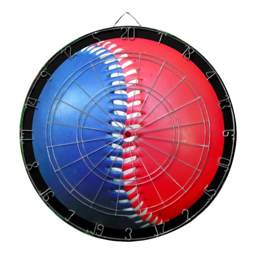 Red White & Blue Baseball Dart Board Dartscheibe (vorne)
