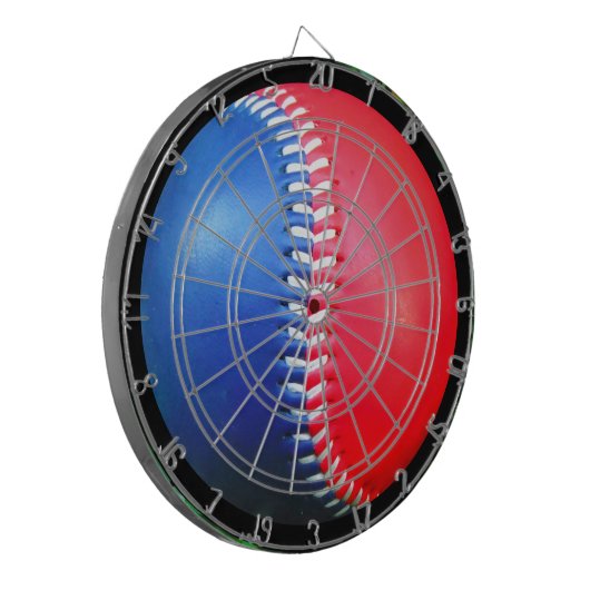 Red White & Blue Baseball Dart Board Dartscheibe (Vorderseite Links)