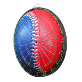 Red White & Blue Baseball Dartscheibe (Vorderseite rechts)